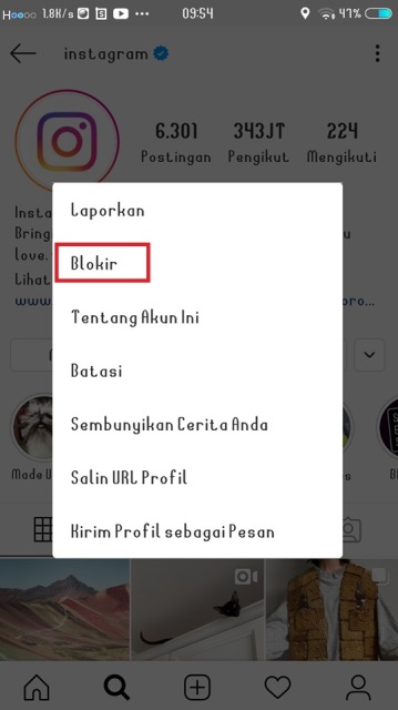 Cara memblokir Instagram teman