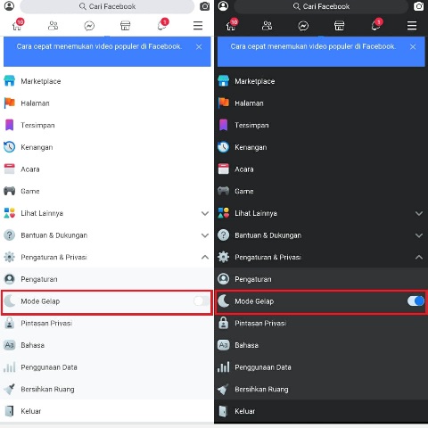 Cara mengaktifkan dark mode