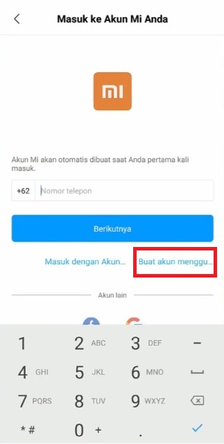 Cara daftar Mi Account Cara daftar Mi Account