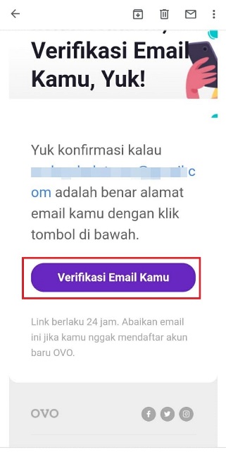 Cara verifikasi email OVO
