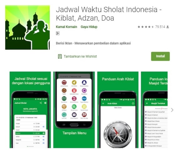 Jadwal Waktu Sholat Indonesia Kiblat Adzan Doa