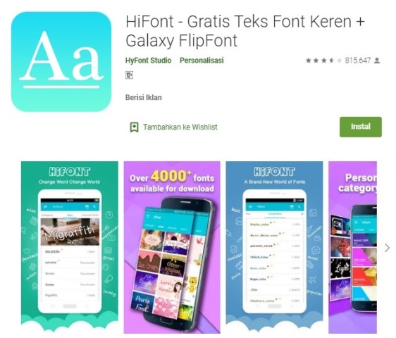 Aplikasi HiFont Aplikasi HiFont