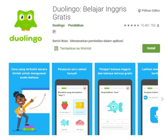 Aplikasi belajar bahasa gratis