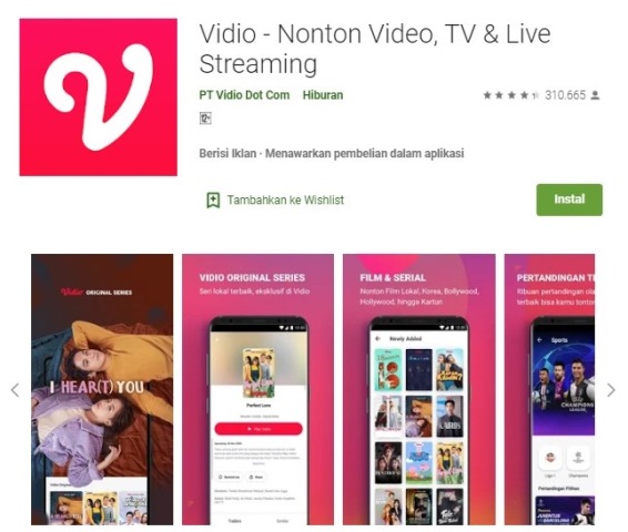 Aplikasi nonton TV Indonesia online