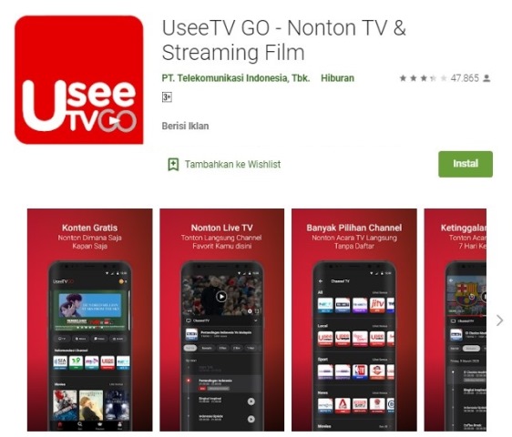 Aplikasi streaming TV Indonesia