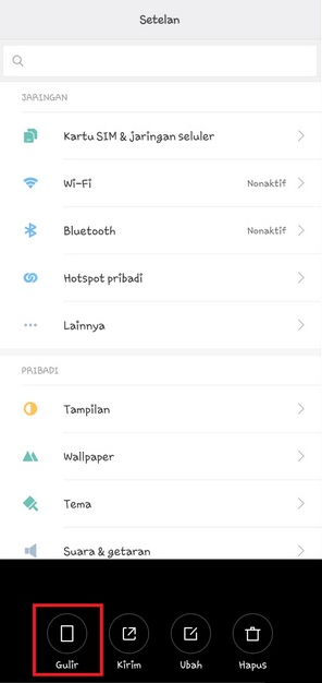 Cara mengambil screenshot panjang di hp Xiaomi