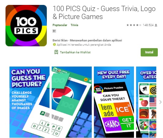 100 PICS Quiz Aplikasi Tebak Gambar