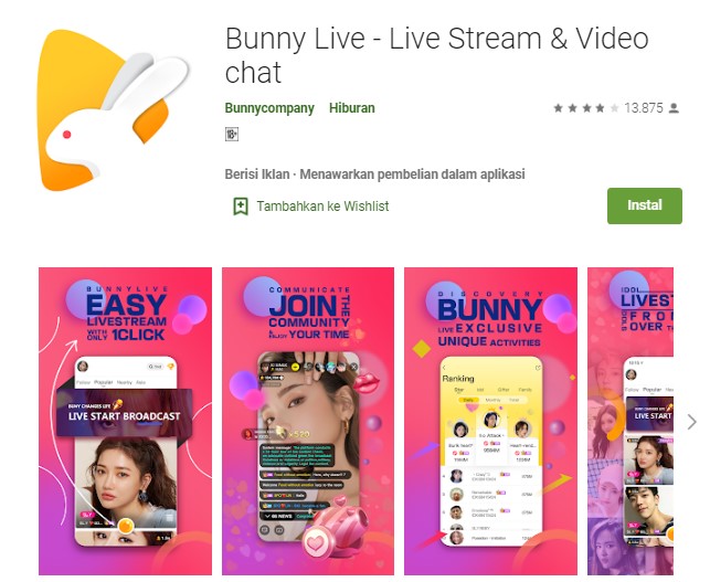 Aplikasi Bunny Live