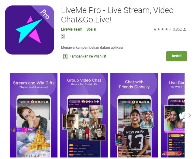 Aplikasi LiveMe Pro
