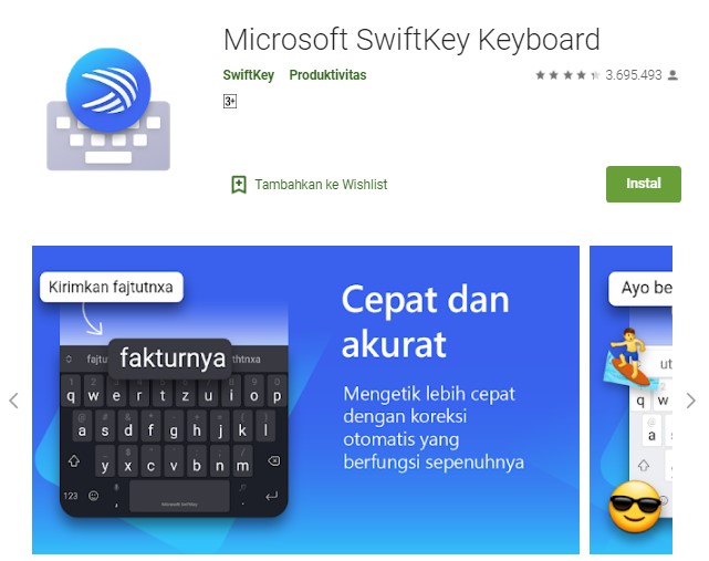 Aplikasi Microsoft SwiftKey Keyboard