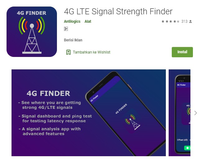 Aplikasi Pencari Kekuatan Sinyal 4G LTE