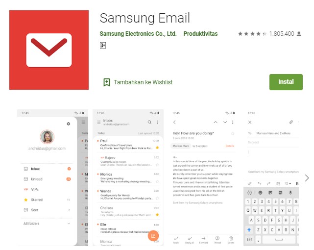 Aplikasi Samsung Email