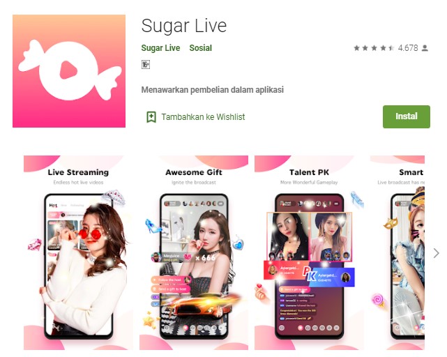 Aplikasi Sugar Live