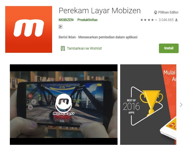 Aplikasi perekam layar Mobizen