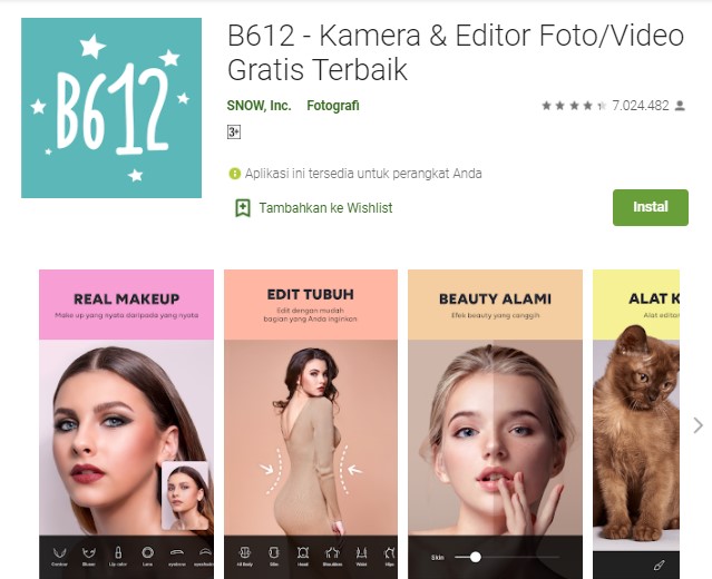 B612 Aplikasi Kamera Terbaik dan Gratis