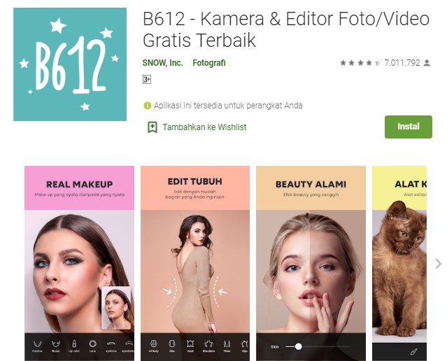 B612 Aplikasi Selfie Terbaik