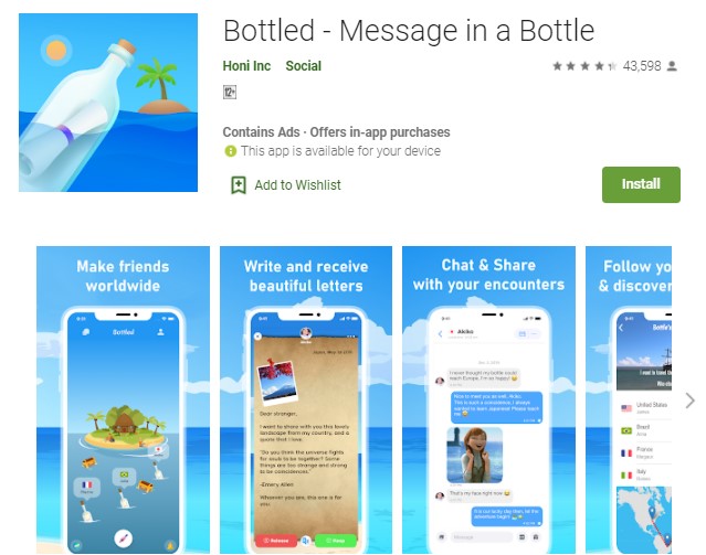 Bottled Message in a Bottle