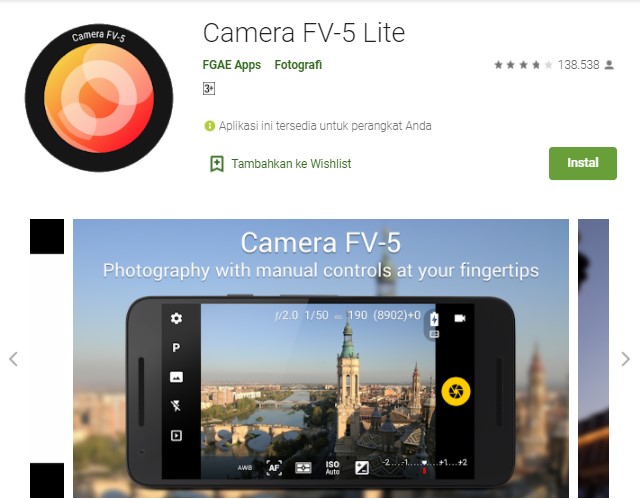Camera FV 5 Lite Aplikasi Kamera Terbaik di Android