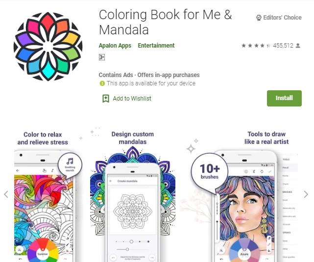 Coloring Book for Me Mandala Aplikasi Mewarnai Gambar