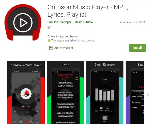 Crimson Music Player