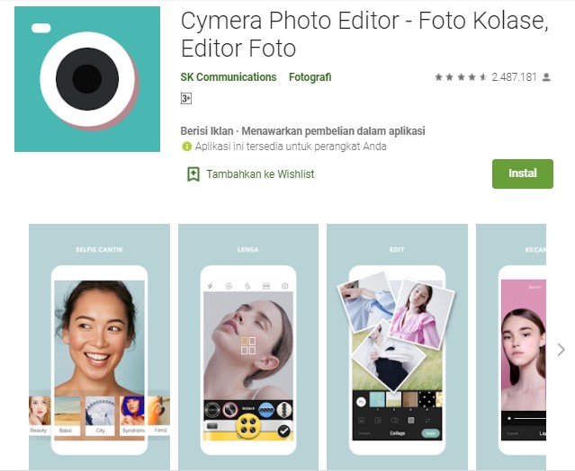 Cymera Aplikasi Kamera Selfie Terbaik