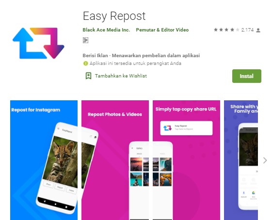 Easy Repost Aplikasi Repost Instagram dengan Caption