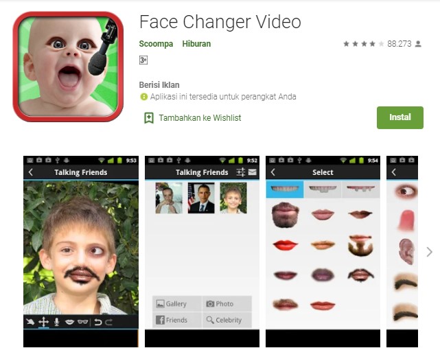 Face Changer Video Aplikasi Video Lucu yang Lagi Trend