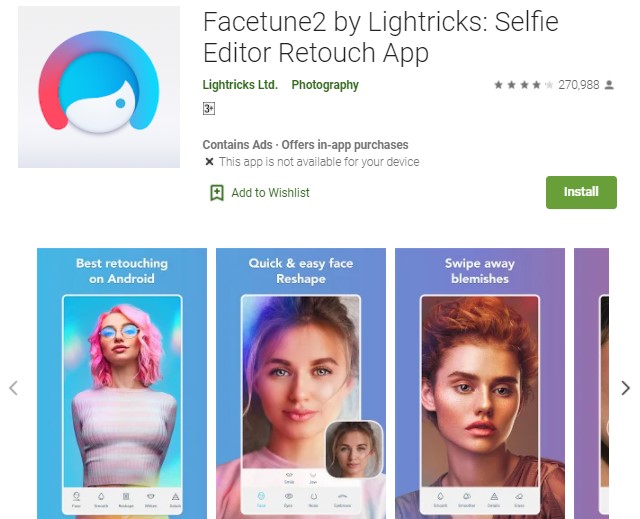 Facetune2 Aplikasi Kamera Selfie Selebgram