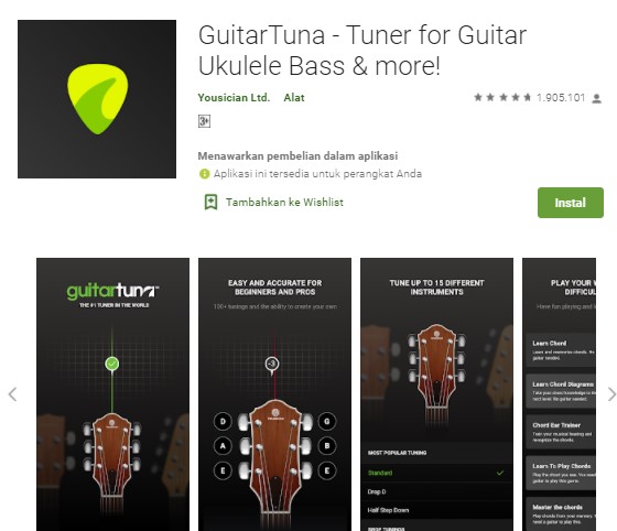 Guitar Tuna Aplikasi Belajar Gitar di Android dan iPhone