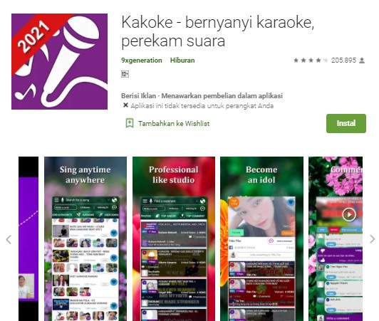 Kakoke bernyanyi karaoke perekam suara