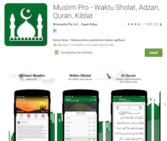 Muslim Pro Aplikasi Kiblat Sholat
