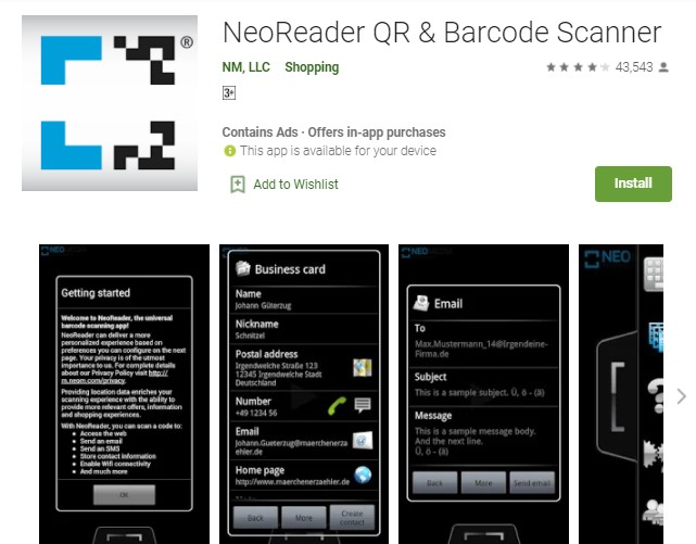 NeoReader QR Barcode Scanner Aplikasi Scan Barcode