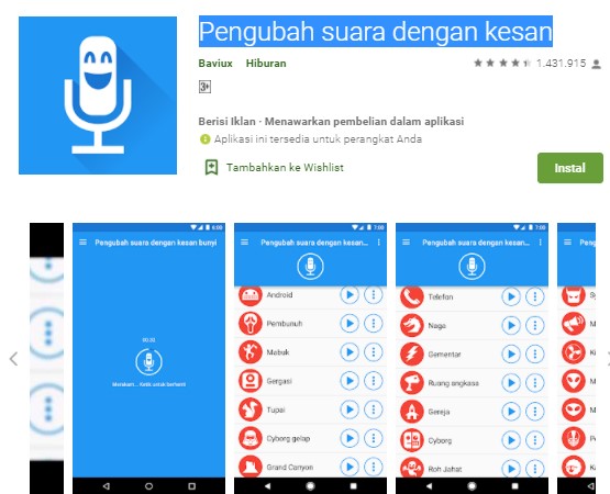 Pengubah suara dengan kesan Pengubah suara dengan kesan