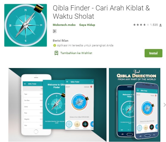 Qibla Finder Cari Arah Kiblat Waktu Sholat