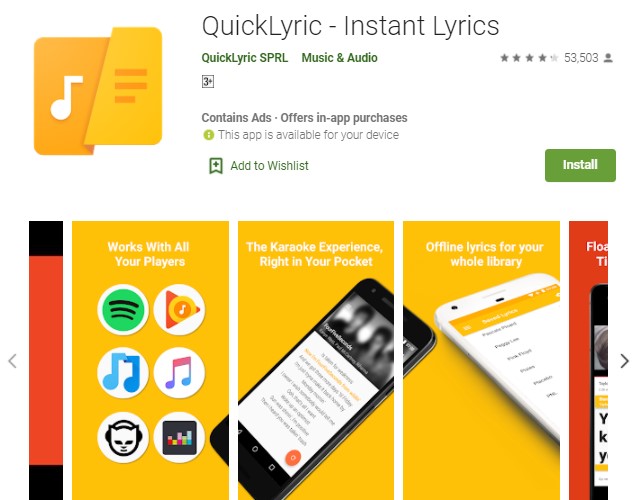 QuickLyric Instant Lyrics