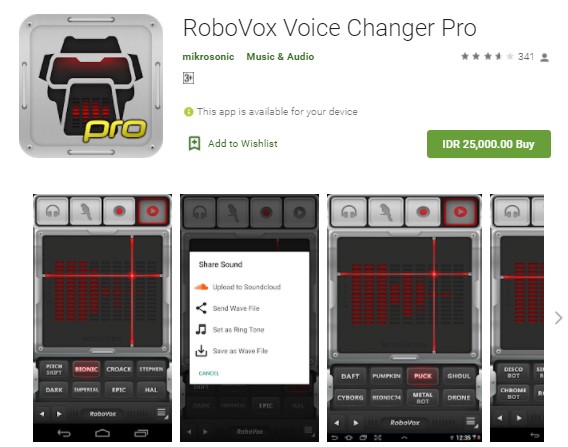 RoboVox Voice Changer Pro Aplikasi Pengubah Suara