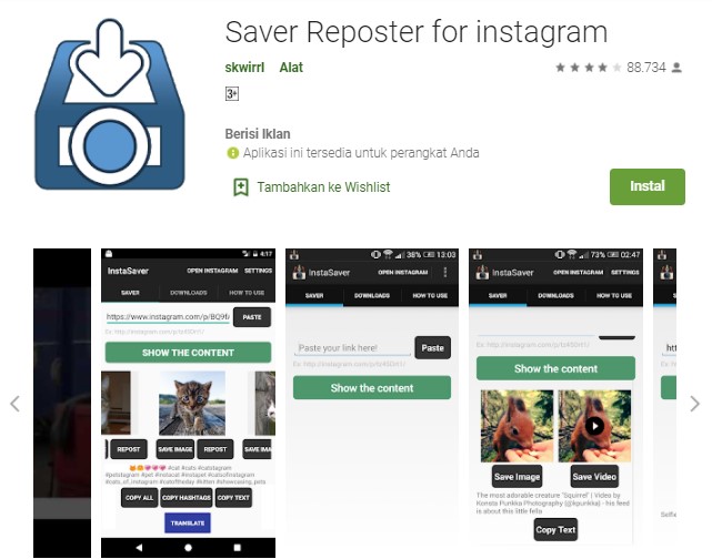 Saver Reposter for Instagram Aplikasi Download Video di Instagram