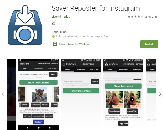 Saver Reposter for instagram