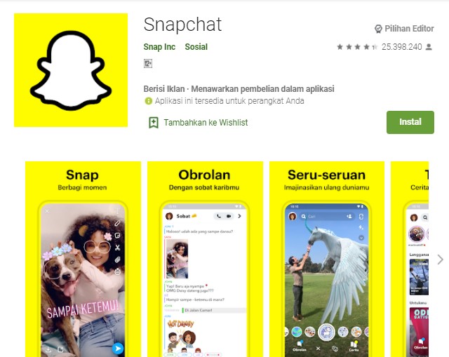 Snapchat Aplikasi Tukar Wajah di Android dan iPhone