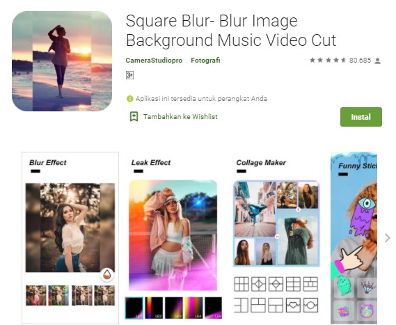 Square Blur – Blur Image Background Music Video Cut
