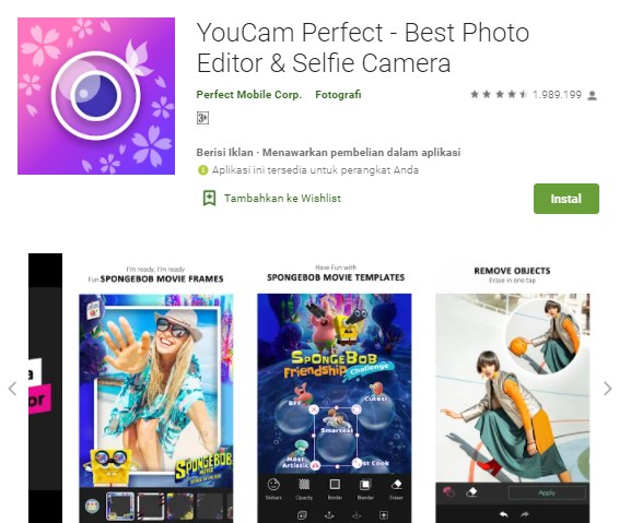 YouCam Perfect Aplikasi Edit Foto Terbaik