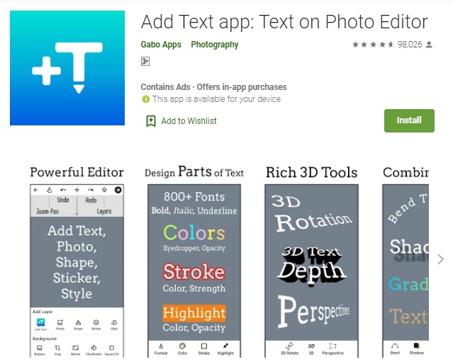 Add Text app Text on Photo Editor