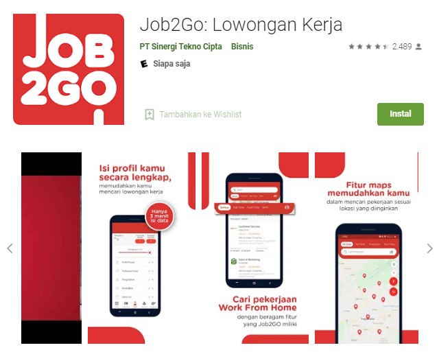 Aplikasi Job2G Aplikasi Job2G