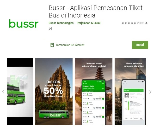 Aplikasi Pemesanan Tiket Bus di Indonesia
