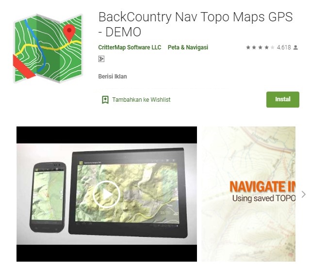 Aplikasi Topo Maps GPS