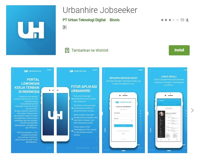 Aplikasi Urbanhire Jobseeker