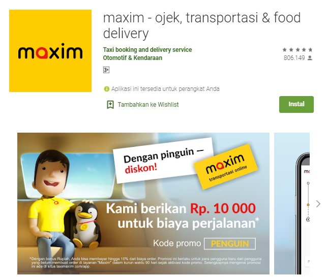 Aplikasi pesan ojek online