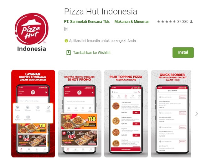 Aplikasi pesan pizza online