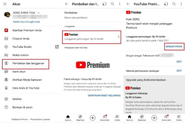 Cara membatalkan YouTube Premium