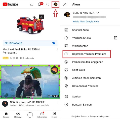 Cara mendapat YouTube Premium gratis